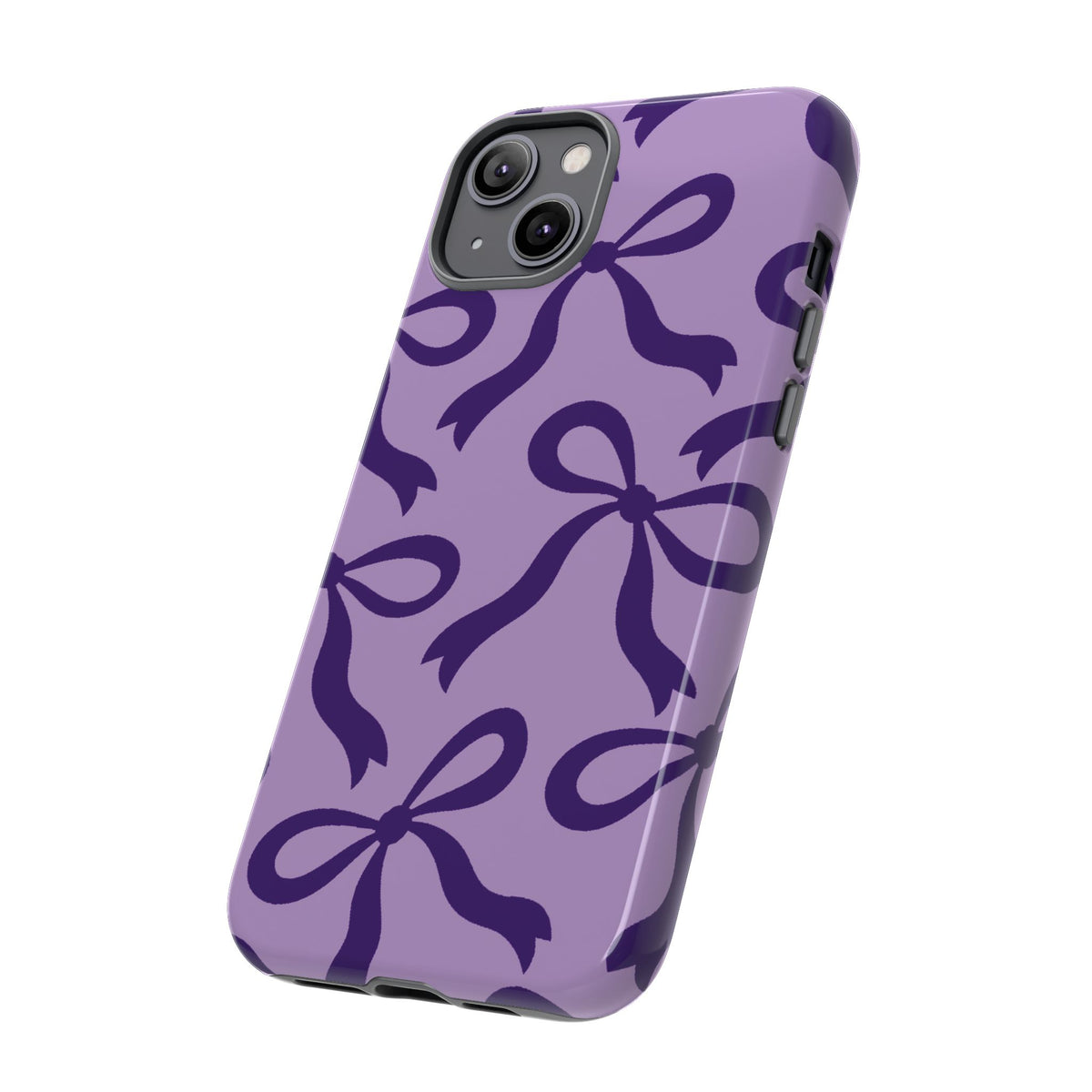 Bold Lilac and Deep Purple Bow Pattern Phone Case - Purple Phone Case