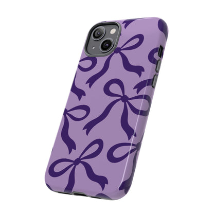Bold Lilac and Deep Purple Bow Pattern Phone Case - Purple Phone Case