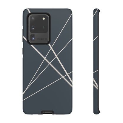 Abstract Blue with Beige Lines Phone Case - Blue Phone Case - Samsung Galaxy S20 Ultra / Glossy
