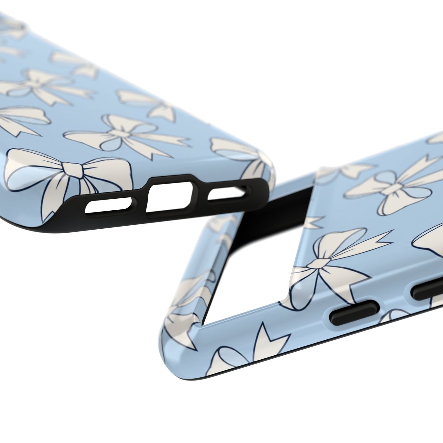 Chic Powder Blue Bow Pattern Phone Case
