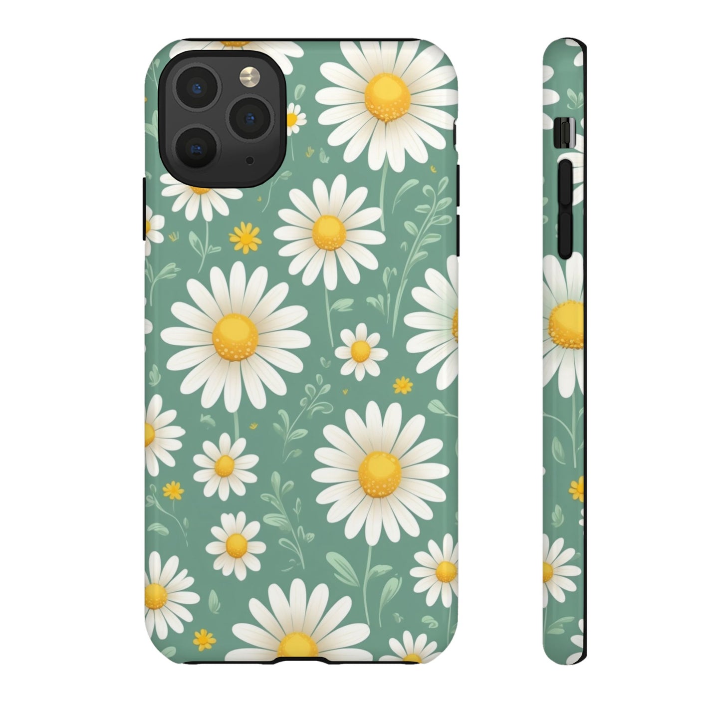 iPhone 11 Pro Max / Glossy Phone Case - Daisies Floral Pattern 1 Phone Case