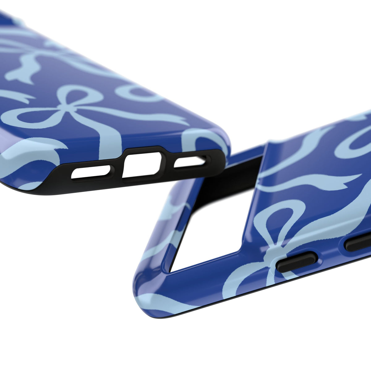 Bold Cobalt Blue and Powder Blue Bow Pattern Phone Case - Blue Phone Case