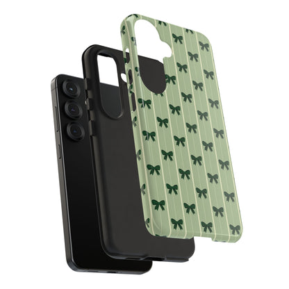 Retro Forest Green Bow Pattern Phone Case