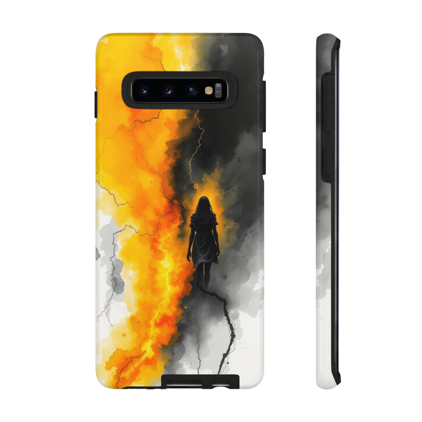 Samsung Galaxy S10 / Glossy Phone Case - Watercolour Gothic Silhouette of a Woman Phone Case