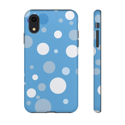 iPhone XR / Glossy Phone Case - ’Bold Blue with White Dot Pattern’ Phone Case