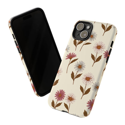 Pretty Cream & Rose Daisy Pattern Phone Case