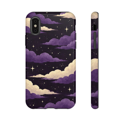 Illustrated Purple Clouds & Stars Phone Case