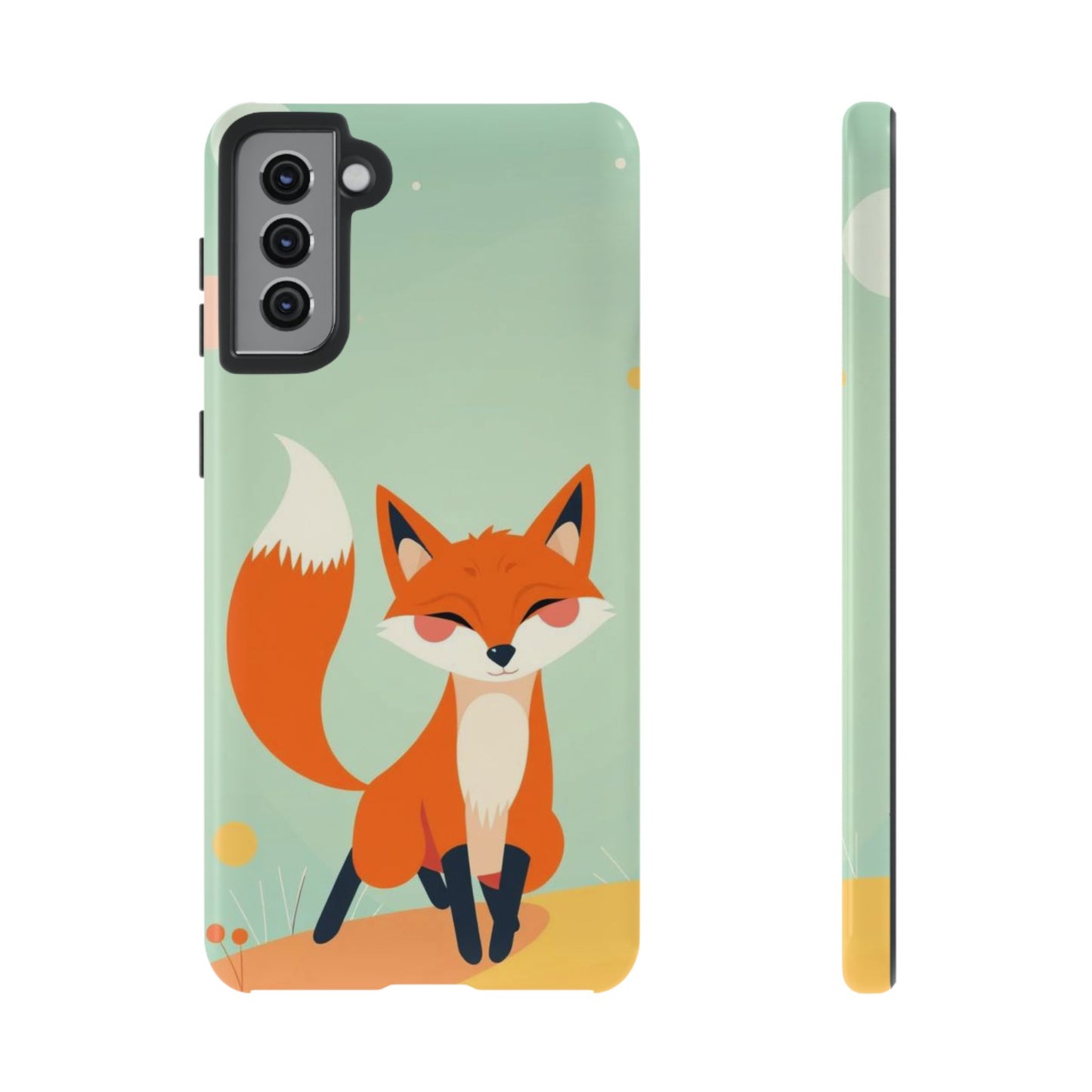 Samsung Galaxy S21 Plus / Glossy Phone Case - Happy Fox Design Phone Case