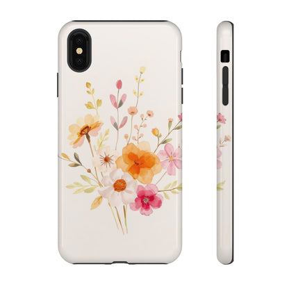 iPhone XS MAX / Glossy Phone Case - Boho Chic Watercolour Flower Pattern Phone Case