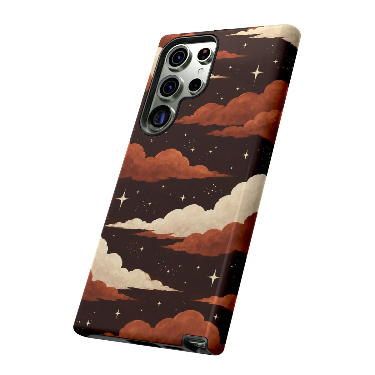Illustrated Burnt Orange Clouds & Stars Phone Case