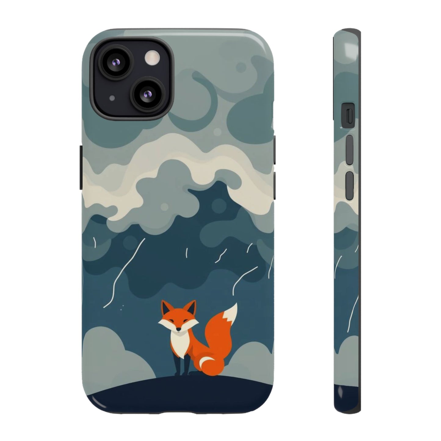 iPhone 13 / Glossy Phone Case - Stormy Fox Design Phone Case