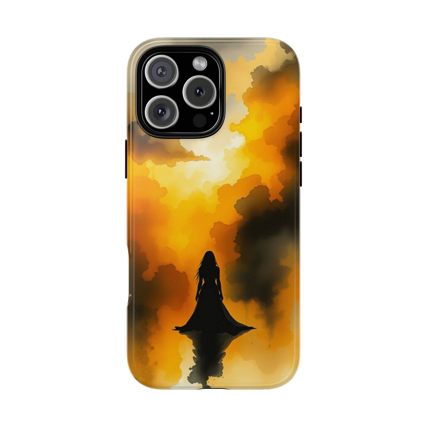 iPhone 16 Pro Max / Glossy Phone Case - Watercolour Gothic Woman in Black Phone Case