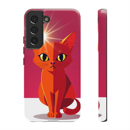 Samsung Galaxy S22 / Glossy Phone Case - Flashing Cat Design Phone Case