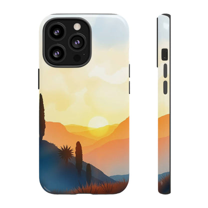 iPhone 13 Pro / Glossy Phone Case - Watercolour Sunset Design Phone Case