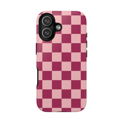 Pink Checked Pattern Phone Case - Pink Phone Case - iPhone 17 / Glossy