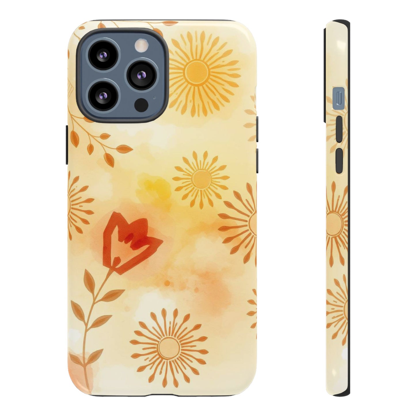 iPhone 13 Pro Max / Glossy Phone Case - Boho Chic Watercolour Pattern Phone Case