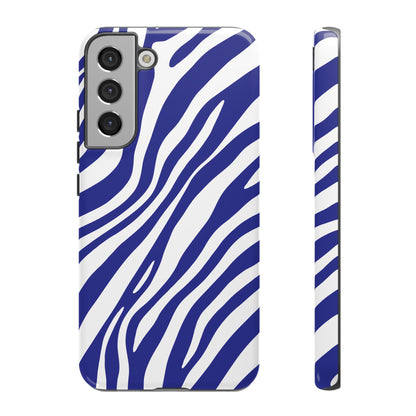 Modern Electric Blue Zebra Print Phone Case