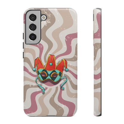 Venetian Jester Mask – Pink Retro Soft Revival Phone Case - Pink Phone Case - Samsung Galaxy S22 Plus / Glossy