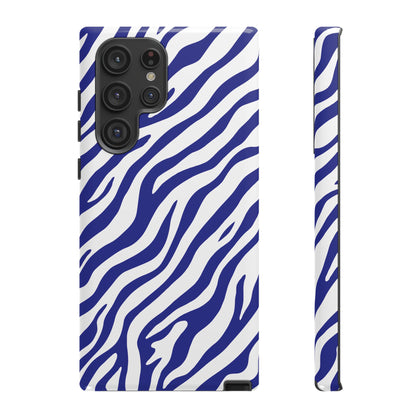 Stylish Electric Blue Zebra Print Phone Case