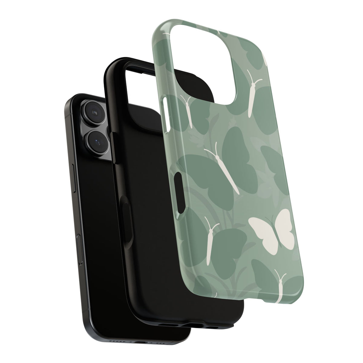 Minimalist Mint Green Butterfly Pattern Phone Case - Green Phone Case
