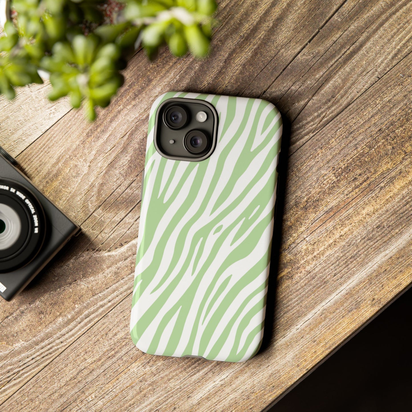 Mint Tiger Print Phone Case