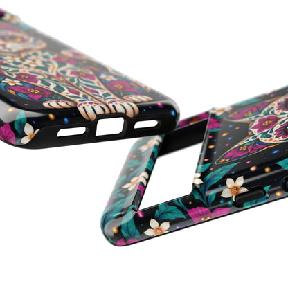 Vibrant Purple and Teal Calavera Cat Phone Case - Multicolor Phone Case