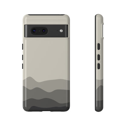 Ivory Abstract Waves Protective Phone Case - White Phone Case - Google Pixel 7 / Glossy