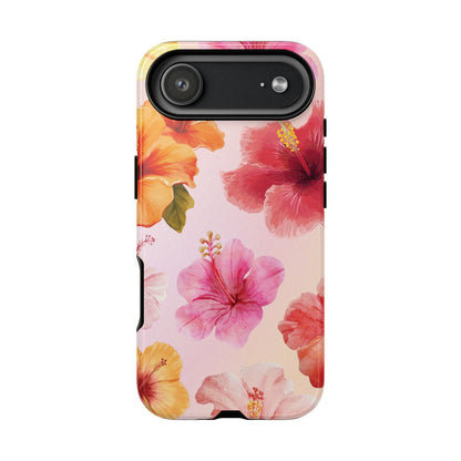 iPhone 17 Air / Glossy Phone Case - ’Pink Hibiscus Pattern #2’ Phone Case