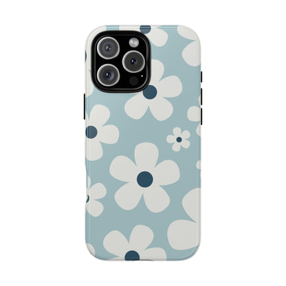 Cute Light Blue Daisy Pattern Phone Case - Blue Phone Case - iPhone 16 Pro Max / Glossy