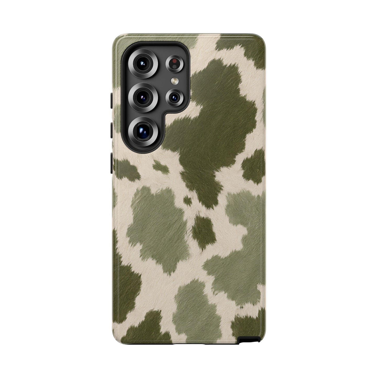 Stylish Olive Green Cow Print Phone Case