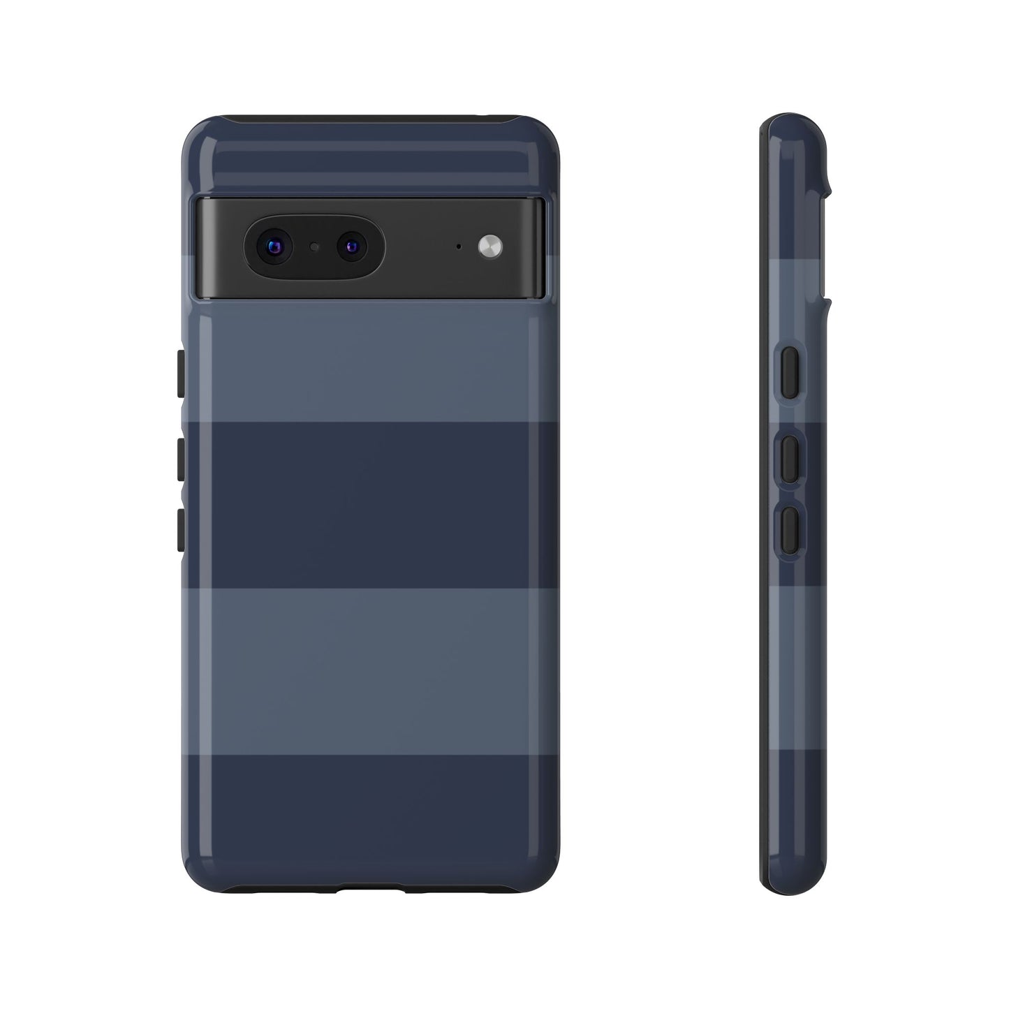 Dark Blue Horizontal Stripe Pattern Phone Case - Blue Phone Case - Google Pixel 7 / Glossy