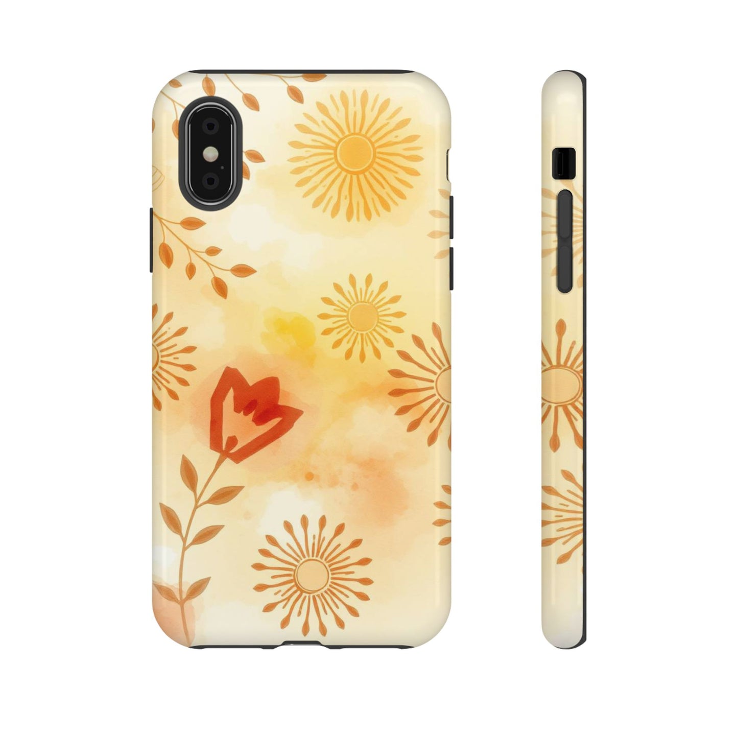iPhone XS / Glossy Phone Case - Boho Chic Watercolour Pattern Phone Case