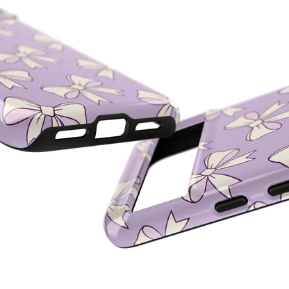Chic Lilac Bow Pattern Phone Case