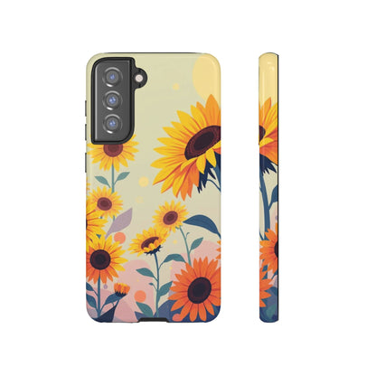 Modern Flat Sunflower Design Phone Case - Multicolor Phone Case - Samsung Galaxy S21 FE / Glossy
