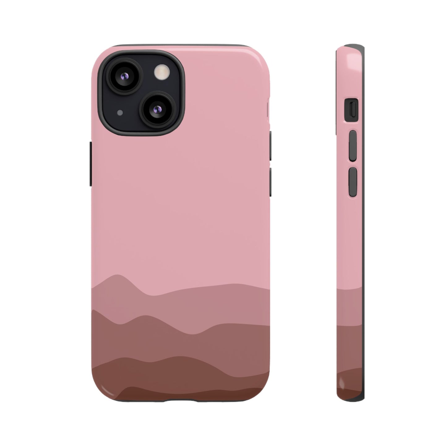 Pink Abstract Waves Protective Phone Case - Pink Phone Case - iPhone 13 Mini / Glossy
