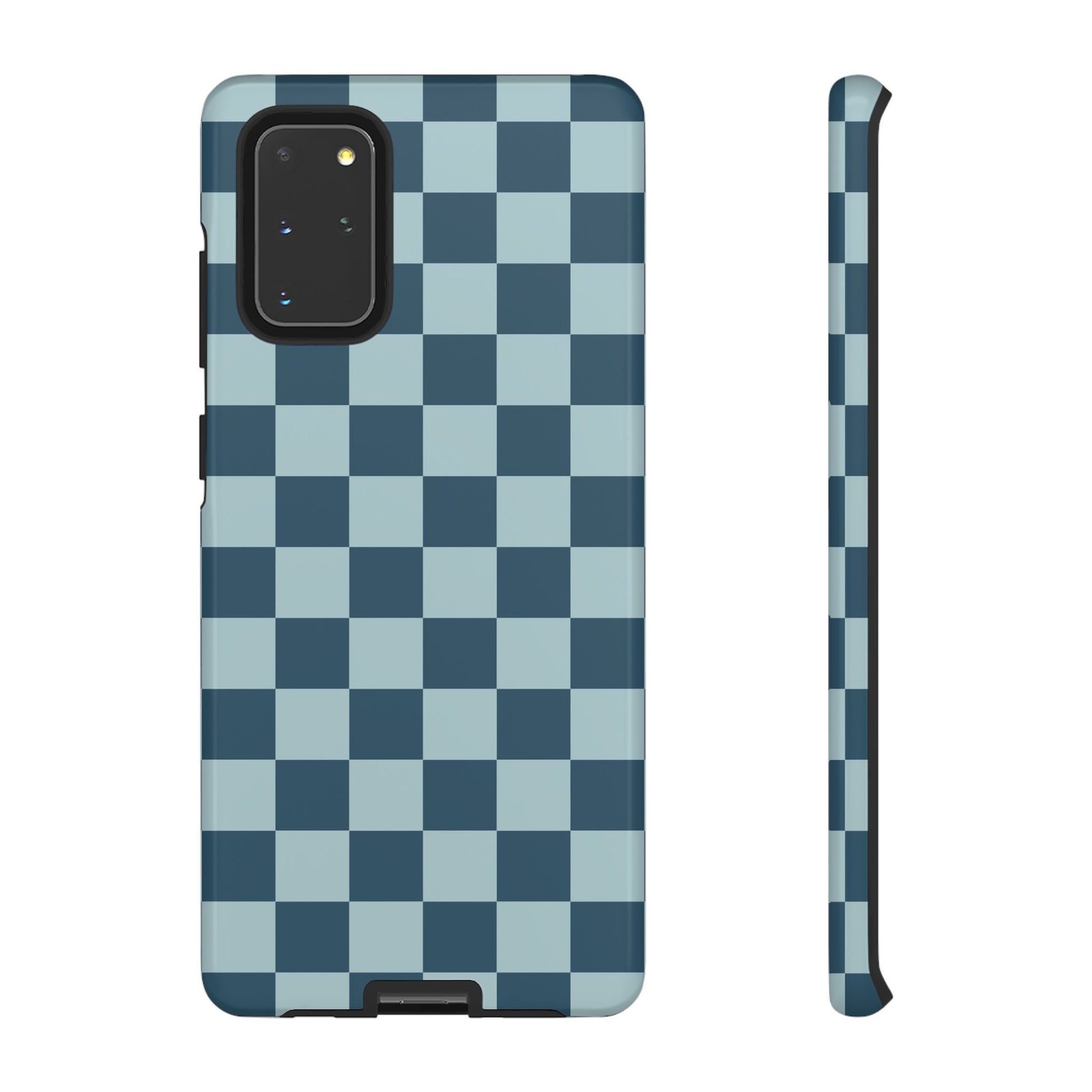 Samsung Galaxy S20+ / Glossy Phone Case - ’Blue Checkered Pattern’ Phone Case