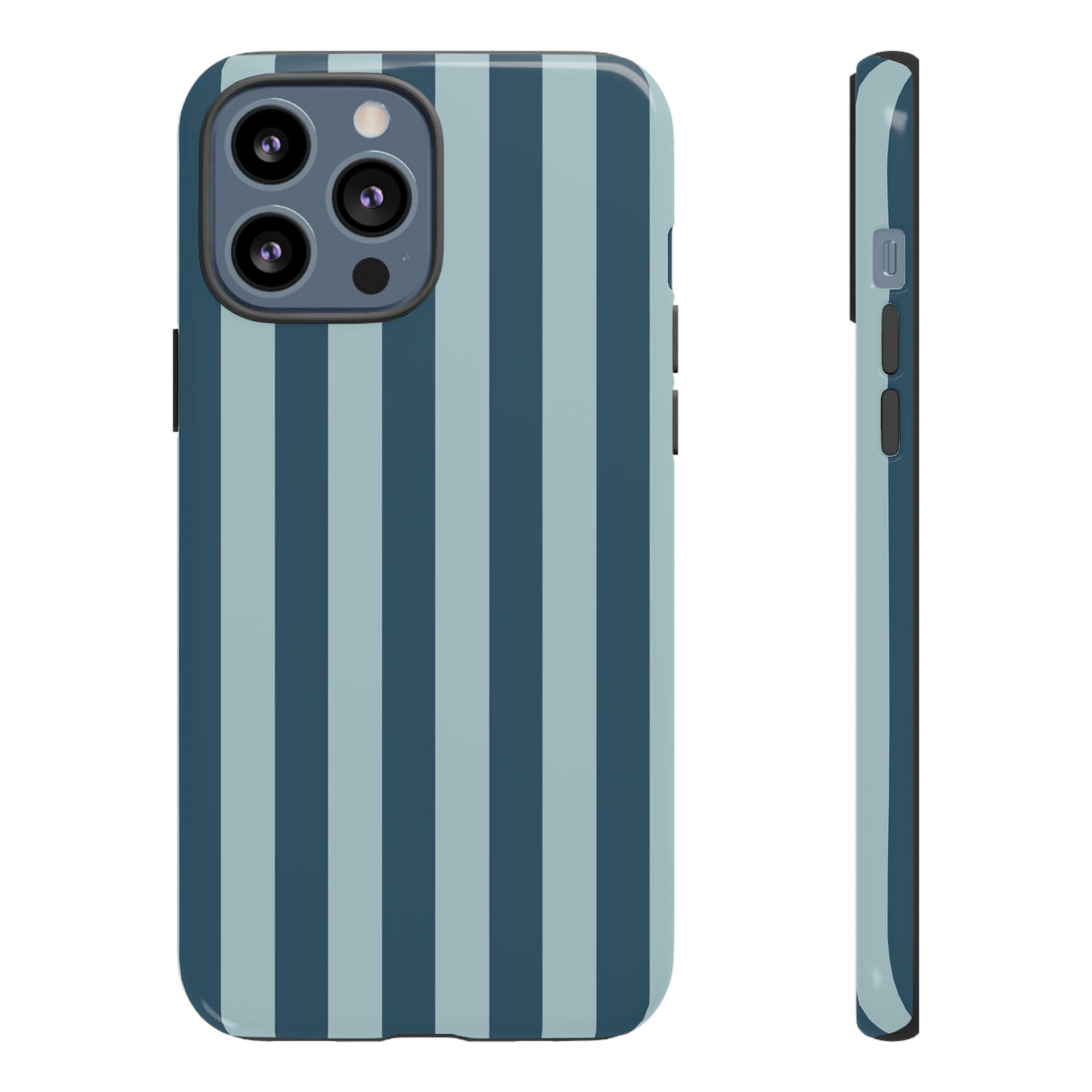 Blue Stripe Pattern Phone Case - Blue Phone Case - iPhone 13 Pro Max / Glossy