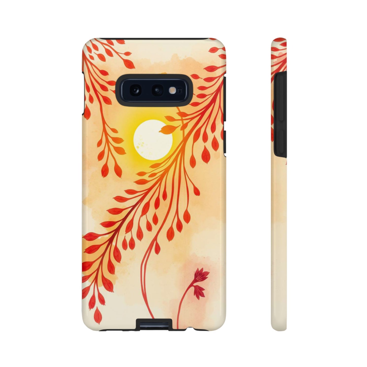 Samsung Galaxy S10E / Glossy Phone Case - Boho Chic Watercolour Sunset Design Phone Case