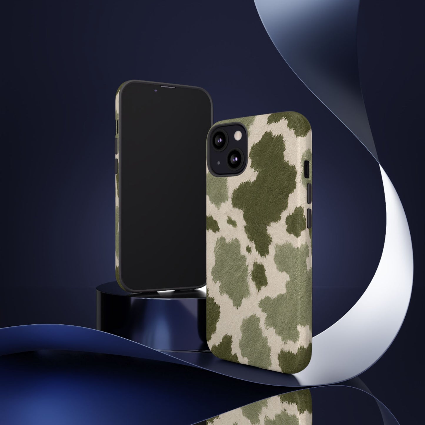 Stylish Olive Green Cow Print Phone Case
