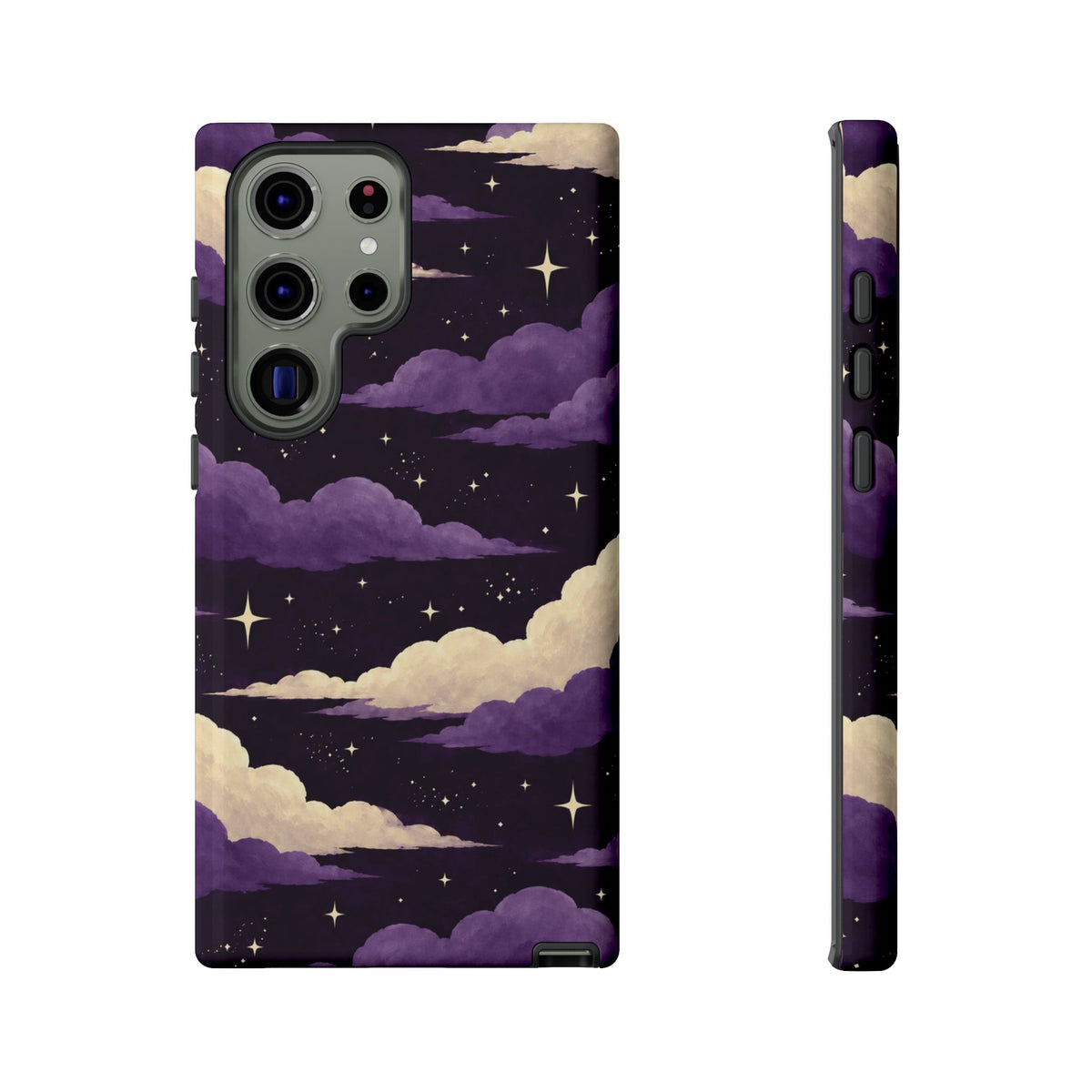 Illustrated Purple Clouds & Stars Phone Case