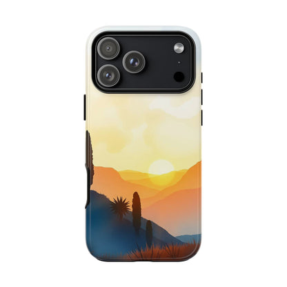 iPhone 17 Pro Max / Glossy Phone Case - Watercolour Sunset Design Phone Case