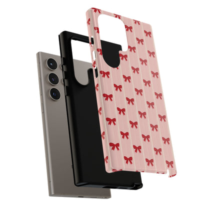 Retro Cherry Red Bow Pattern Phone Case