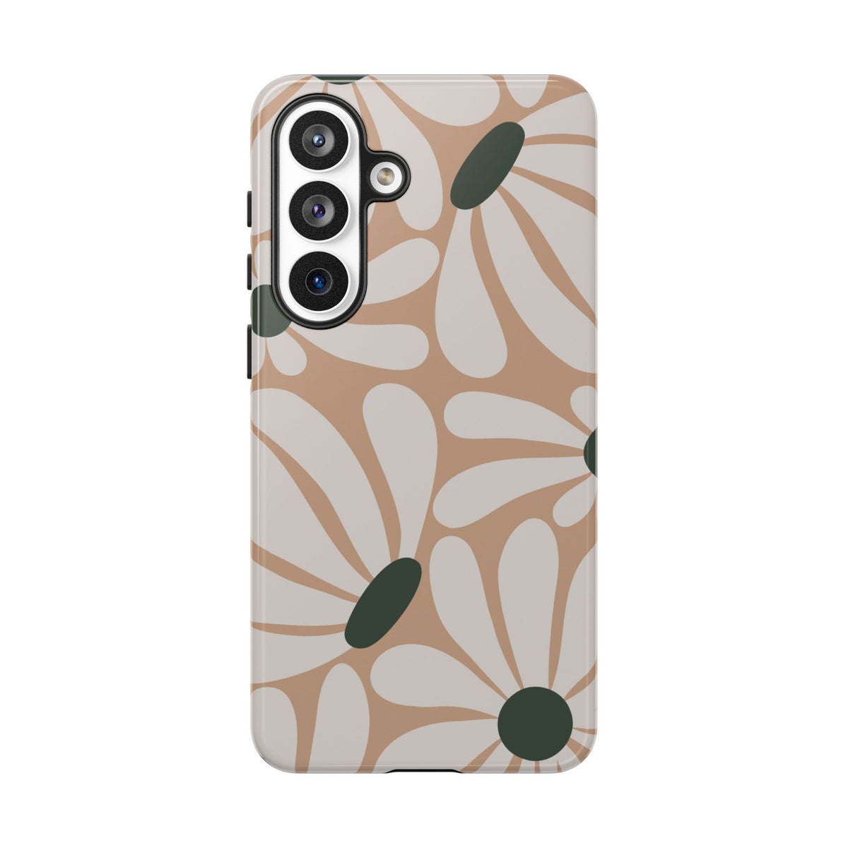 Retro Beige & White Daisy Pattern Phone Case - Beige Phone Case - Samsung Galaxy S26 Plus / Glossy