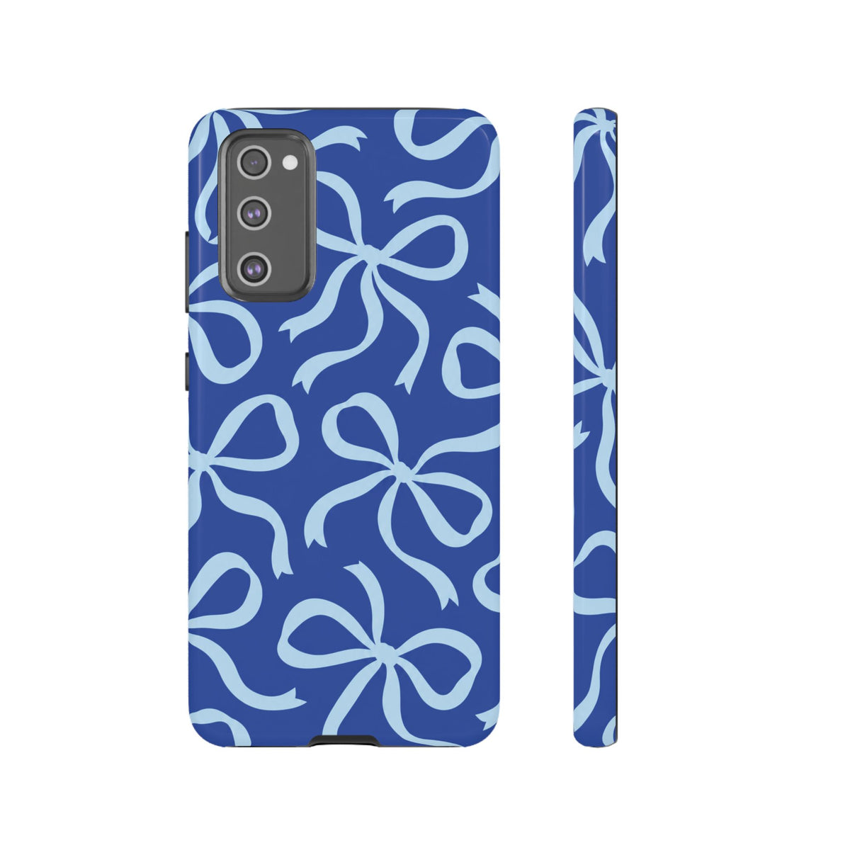 Bold Cobalt Blue and Powder Blue Bow Pattern Phone Case