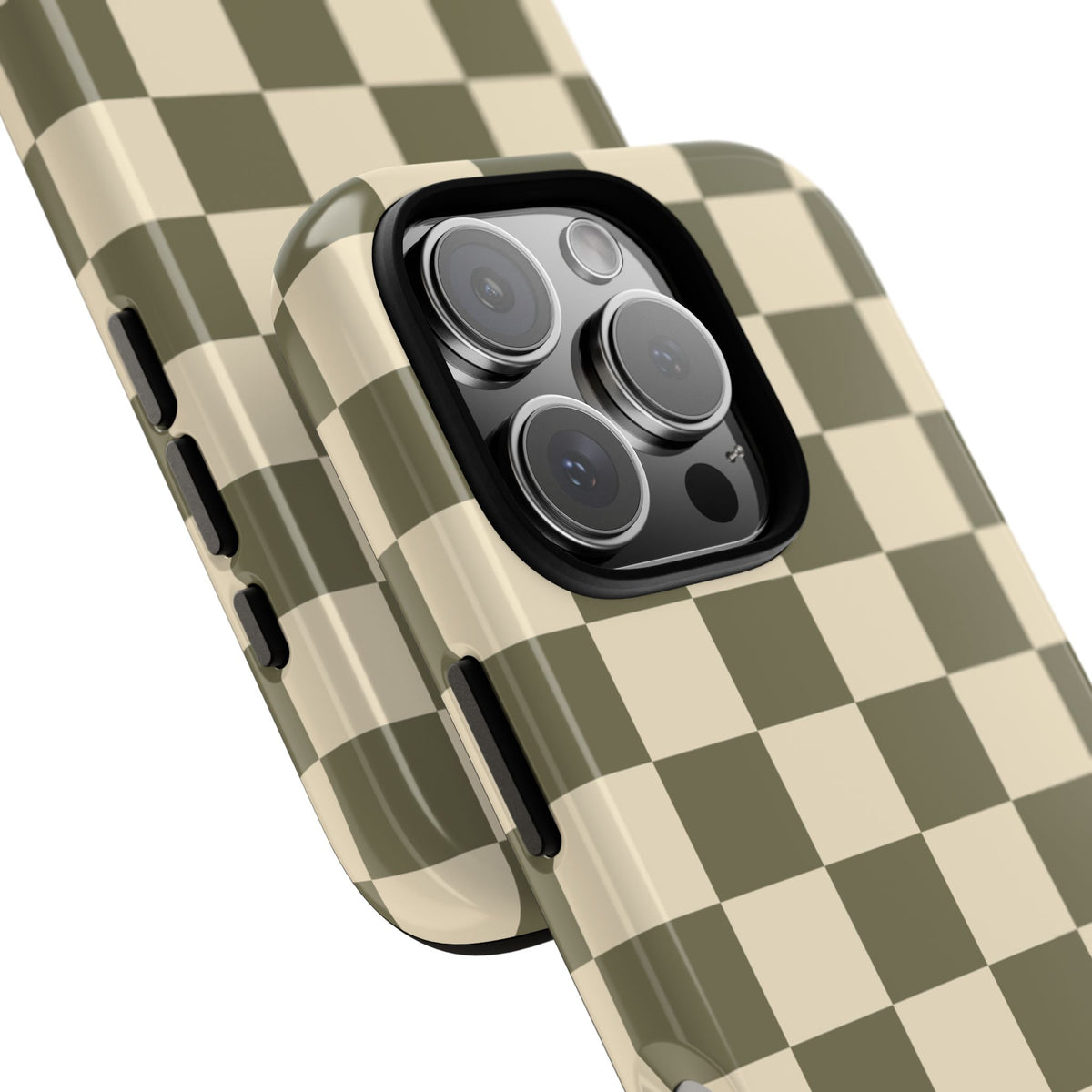 Green Checked Pattern Phone Case - Green Phone Case