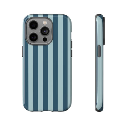 iPhone 14 Pro / Glossy Phone Case - ’Blue Stripe Pattern’ Phone Case