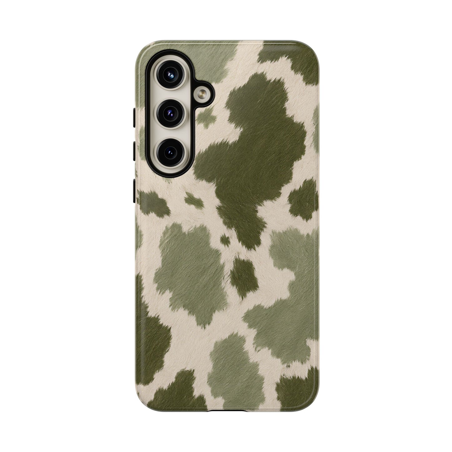 Stylish Olive Green Cow Print Phone Case