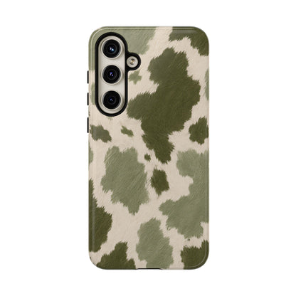 Stylish Olive Green Cow Print Phone Case