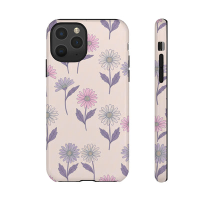 Pretty Pink & Purple Daisy Pattern Phone Case