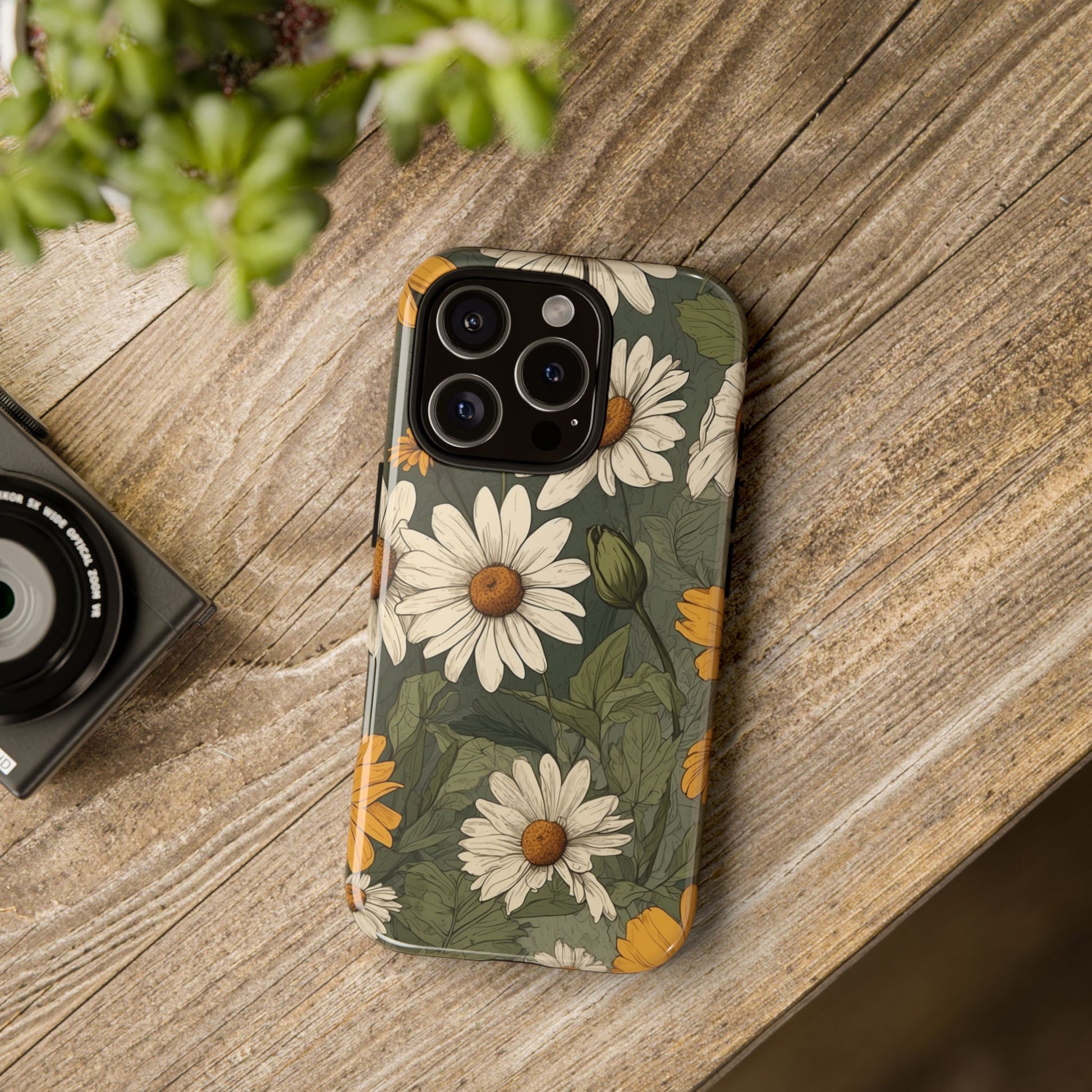 Phone Case - Boho Chic Daisies Floral Pattern ’White & Yellow’ Phone Case